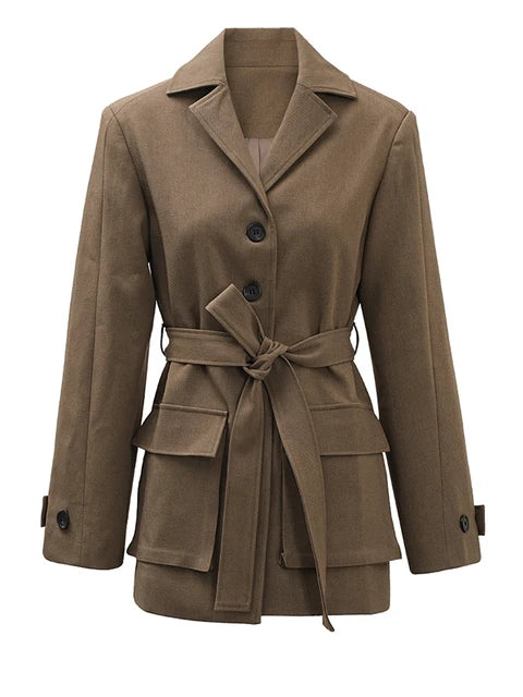 Women's Belted Coat Beige