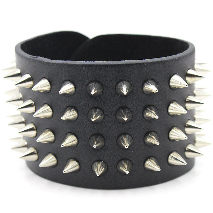 Four Row Spiked Metal Cuff