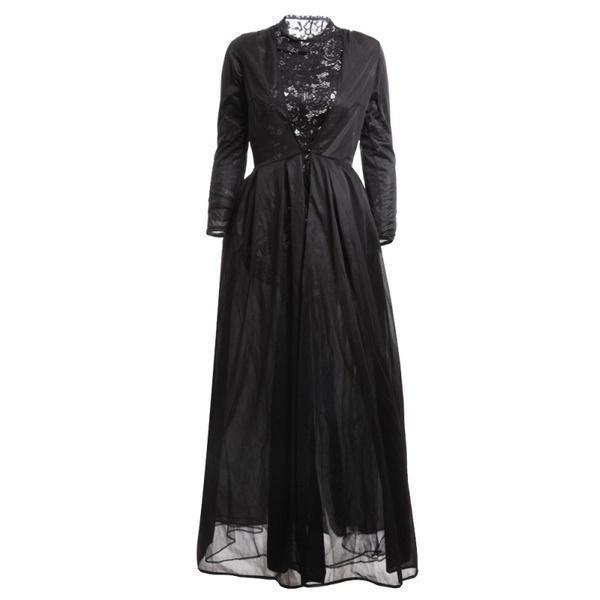 chinese dress ladies Retro Stage Black Bow-Detail Pleated A-Line Corset Mini Dress main image 0