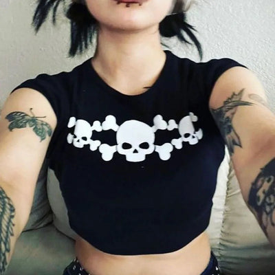 Women's Skull Crop Top