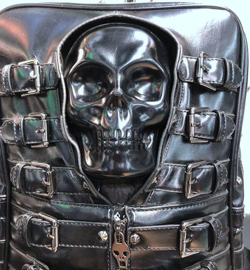 Unisex Skull Leather Backpack – Goth N' Rock