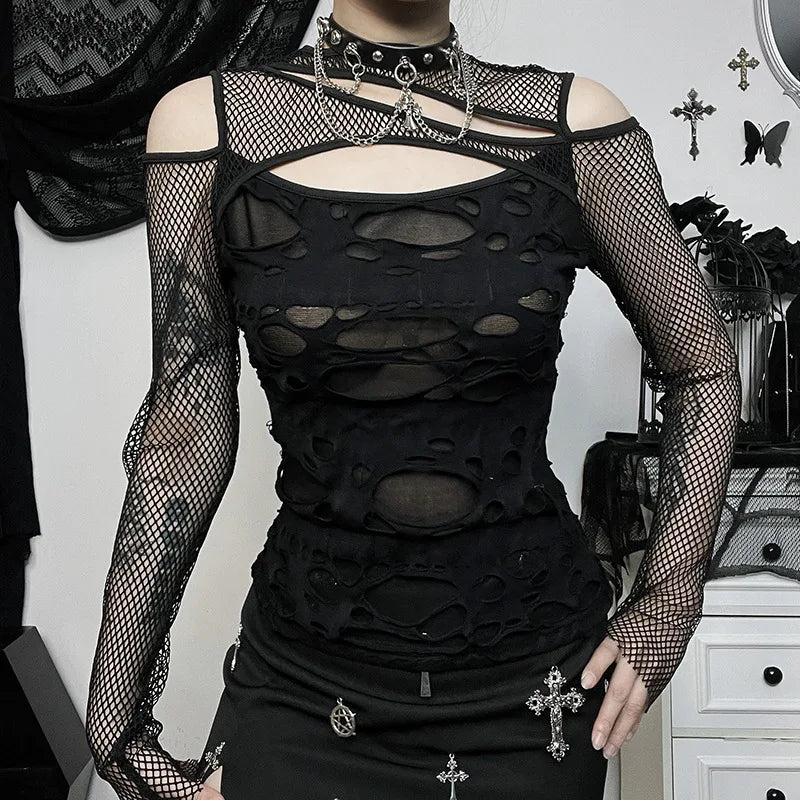 Women's Gothic Top, Black / L