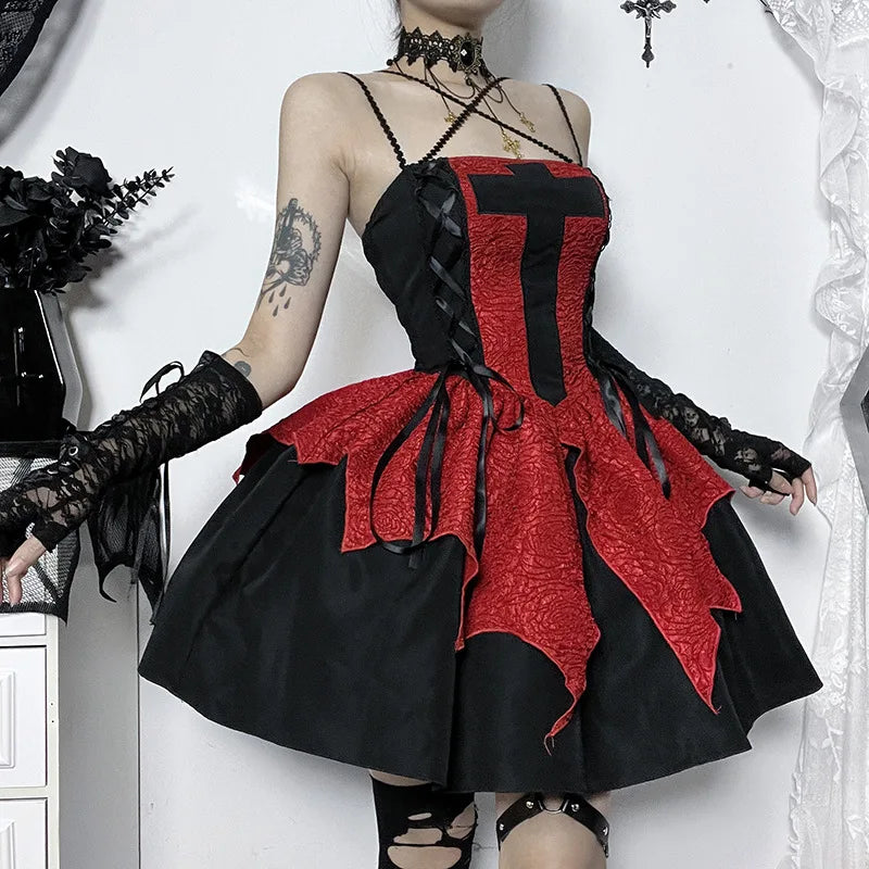 chinese dress ladies Frustration Garden Gothic Punk Mini Dress
