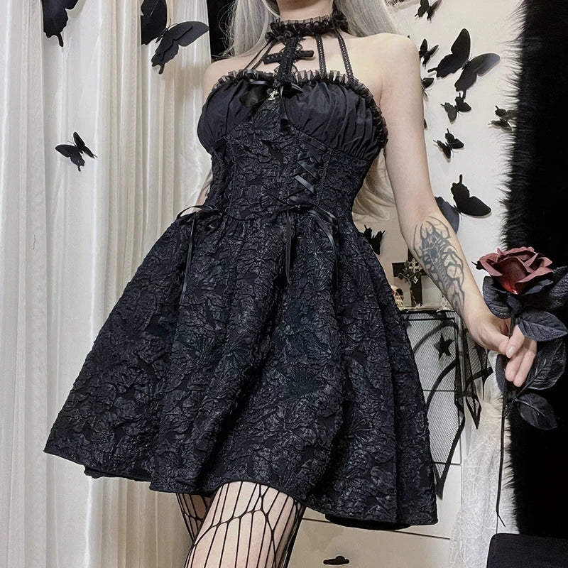 Elegant Gothic Dress, Black / L Elegant Gothic Dress, Black / L