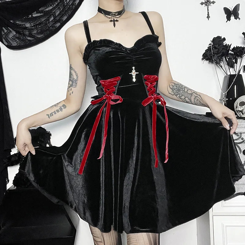 Goth Velvet Dress