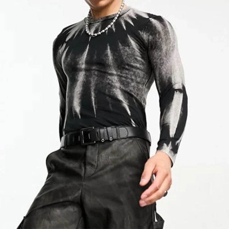 Men’s black long sleeve top — fit and sleeve detail