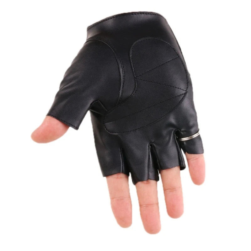 Cool Fingerless Biker Gloves – Soft Leather, Breathable & Armor-Ready For Motorcycles