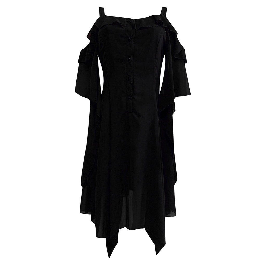 long sleeve witch dress Amazon.com: InGoticos Women Gothic Sexy Flare Sleeve Lace Patchwork Fishtail Velvet Witch Dress Without Choker Black: Clothing, Shoes & Jewelry