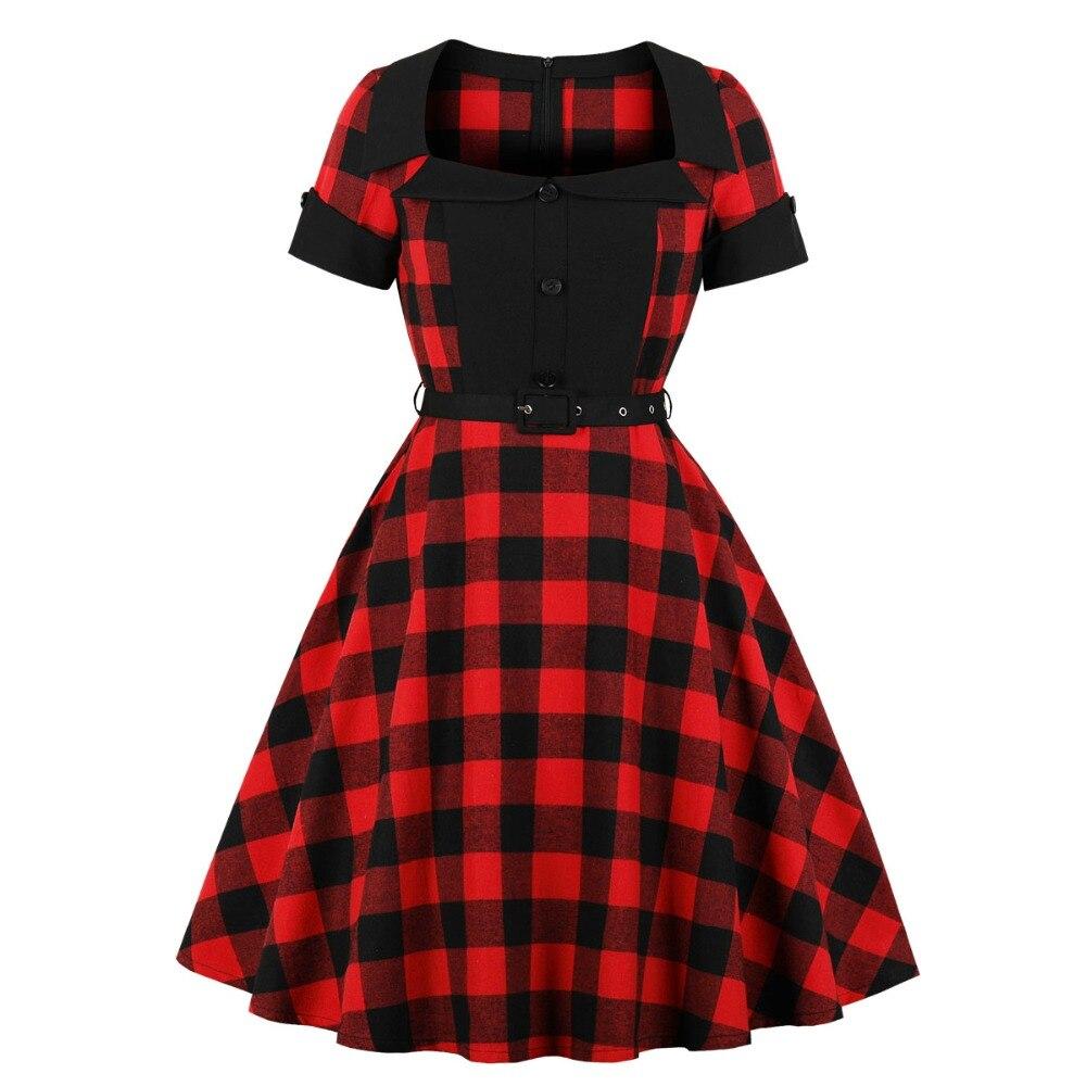 RETRO PLAID DRESS