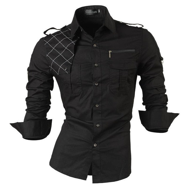 Chemise Homme Manches Longues Style Gothique Européen - Coupe Ajustée Pour Halloween Ou Quotidien - 12