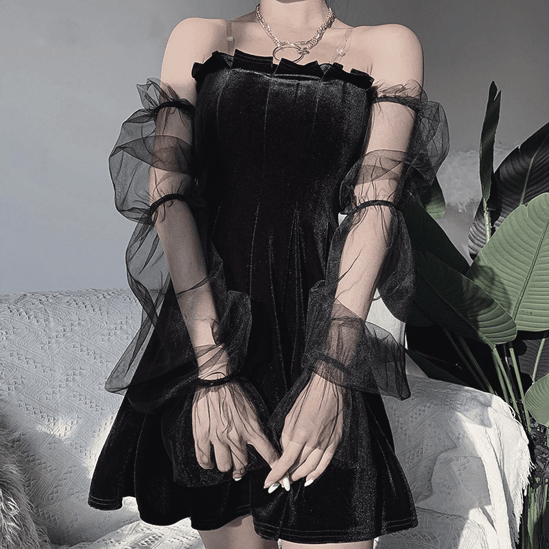 elegant gothic dresses Vintage Victorian Gothic Dresses Black Lace V-neck Lady Queens Long Sleeve